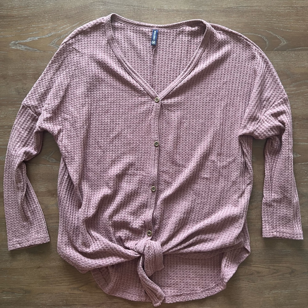 Waffle knit king sleeve